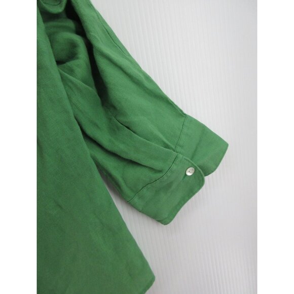 LL Bean Top Large Linen Shirt Button Up Woven Summer Resortwear * - Picture 9 of 12